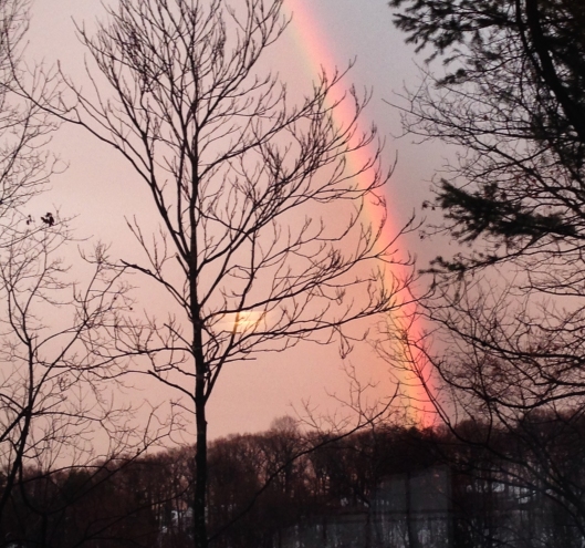 rainbow over the deck