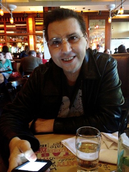 David in his jacket at our anniversary dinner